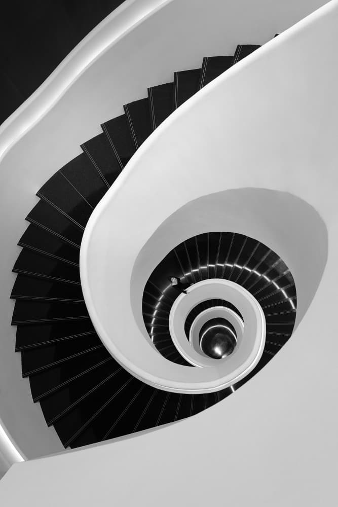 Winding Stairwell Design by Mei Xu — canvas wall art