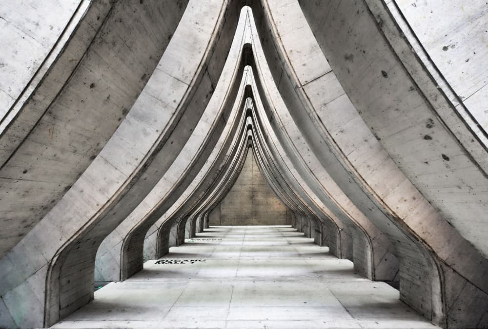 Modern Concrete Tunnel by Renate Reichert — canvas wall art