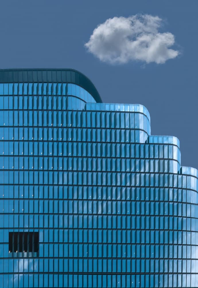 Blue Building and Cloud by David Chiodo — canvas wall art