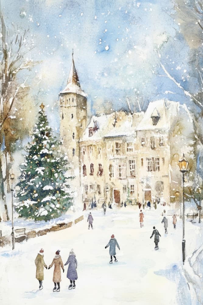 Iceskatesfun by Treechild — canvas wall art