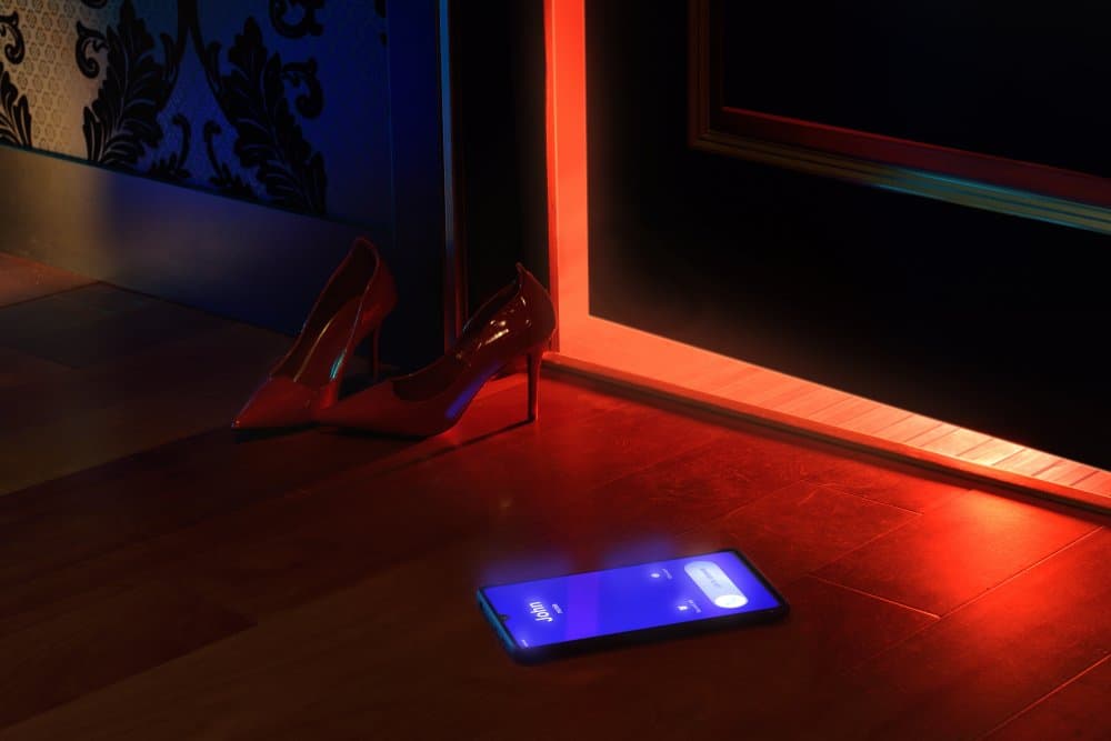 Red Heels Waiting by Fang Tong — canvas wall art