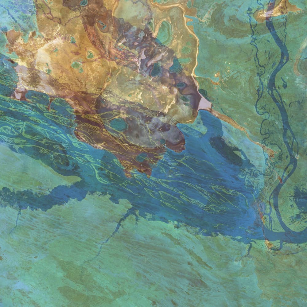 Braided River Landscape by Pelin Atilla — canvas wall art