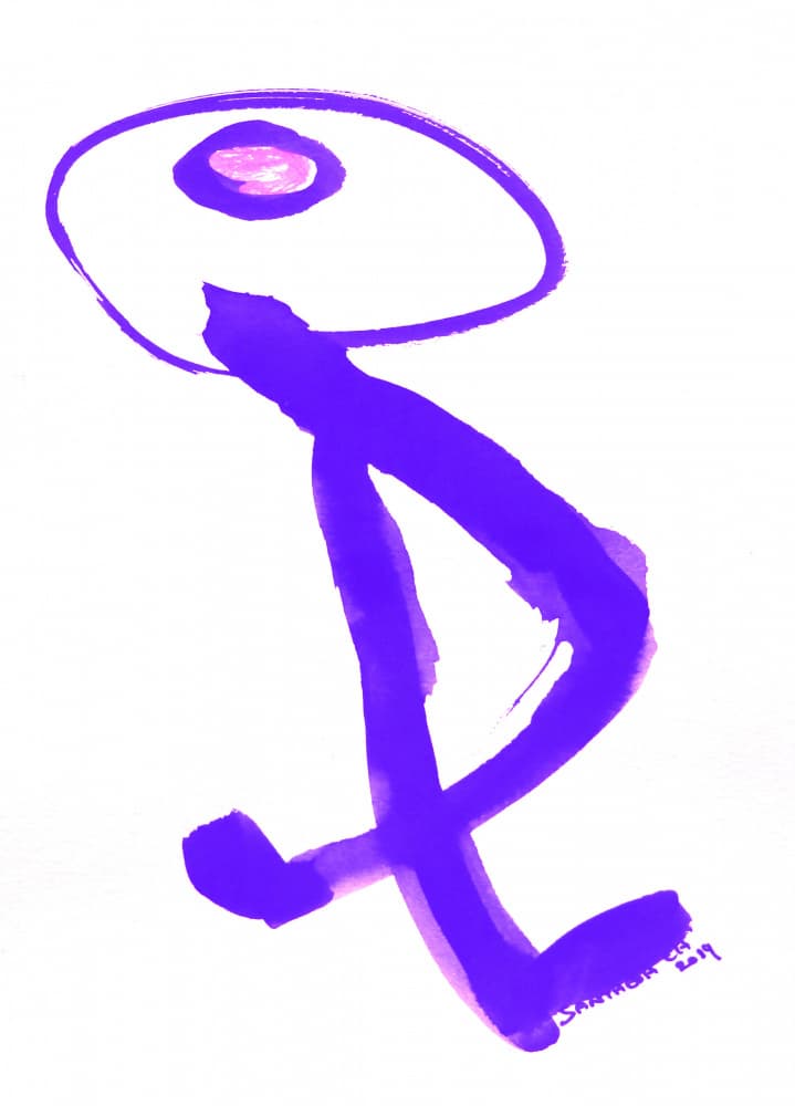 Curious Purple Figure by Santhosh ch — canvas wall art