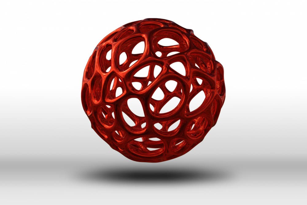 Intricate Red Sphere by Rafal Kulik — canvas wall art