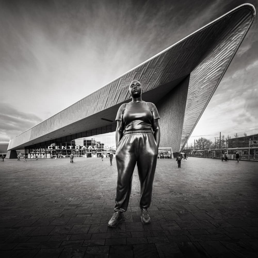 Centraal Station Statue by Manuel Ponce Luque — canvas wall art