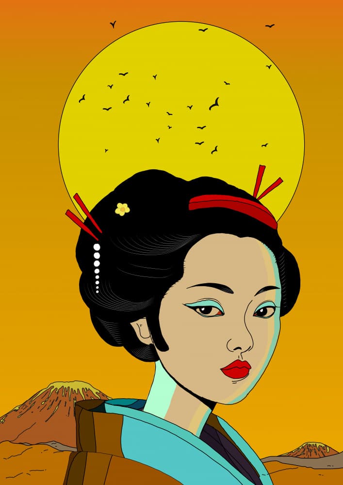 Elegant Japanese Geisha by Nicholas — canvas wall art