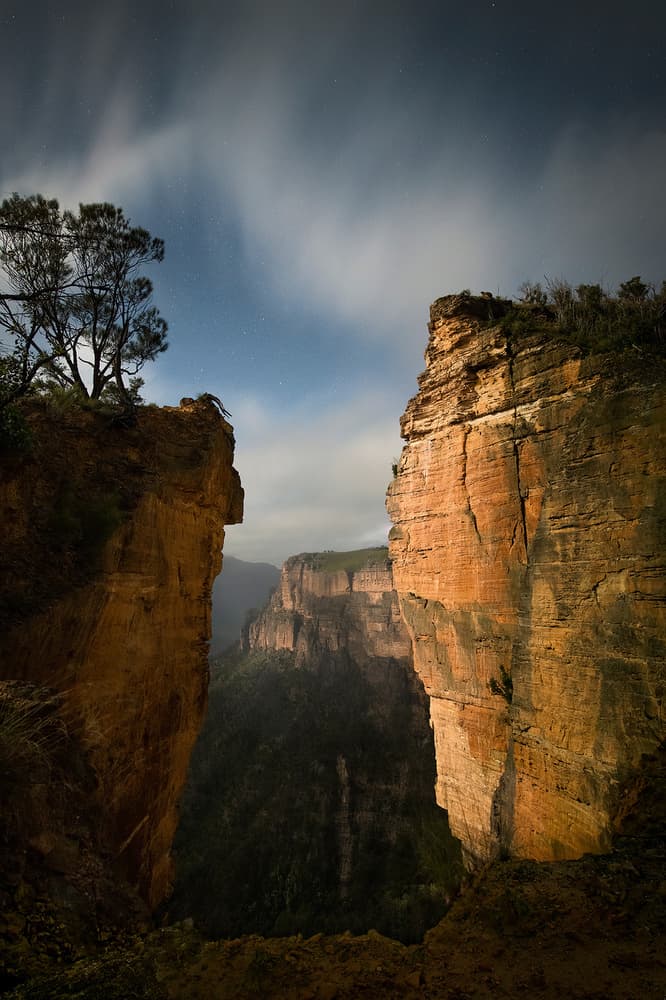 Moonlit Canyon Night by Yan Zhang — canvas wall art