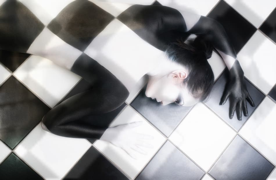 Surreal Checkered Woman by Derek Galon MA FRPS FOPS — canvas wall art