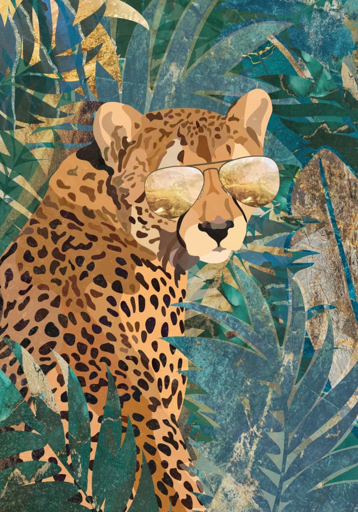 Cool Cheetah Jungle by Sarah Manovski — canvas wall art