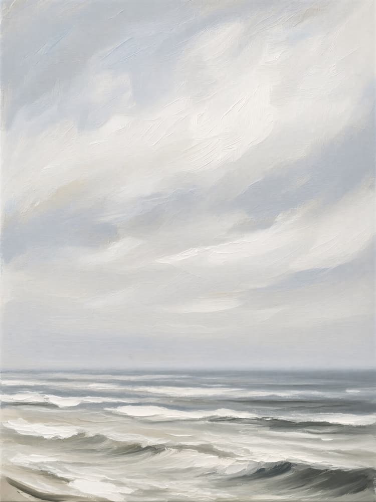 Muted Ocean Waves by HUGO — canvas wall art
