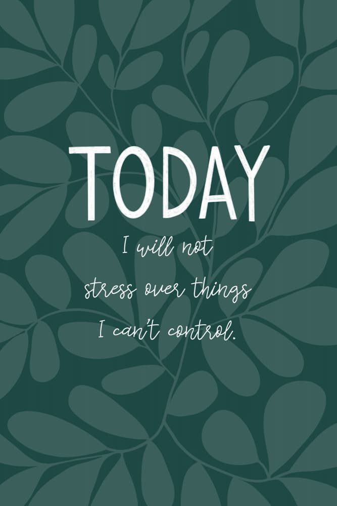 Today No Stress Quote by EMELIEmaria — canvas wall art