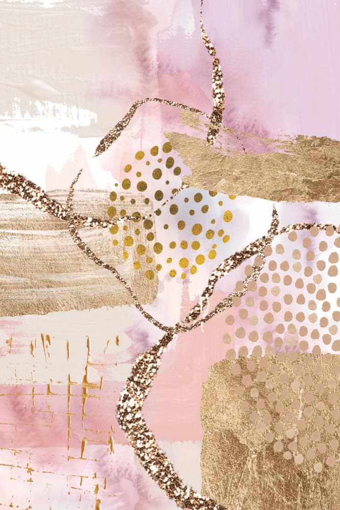 Gilded Pink Abstract by Sally Ann Moss — canvas wall art