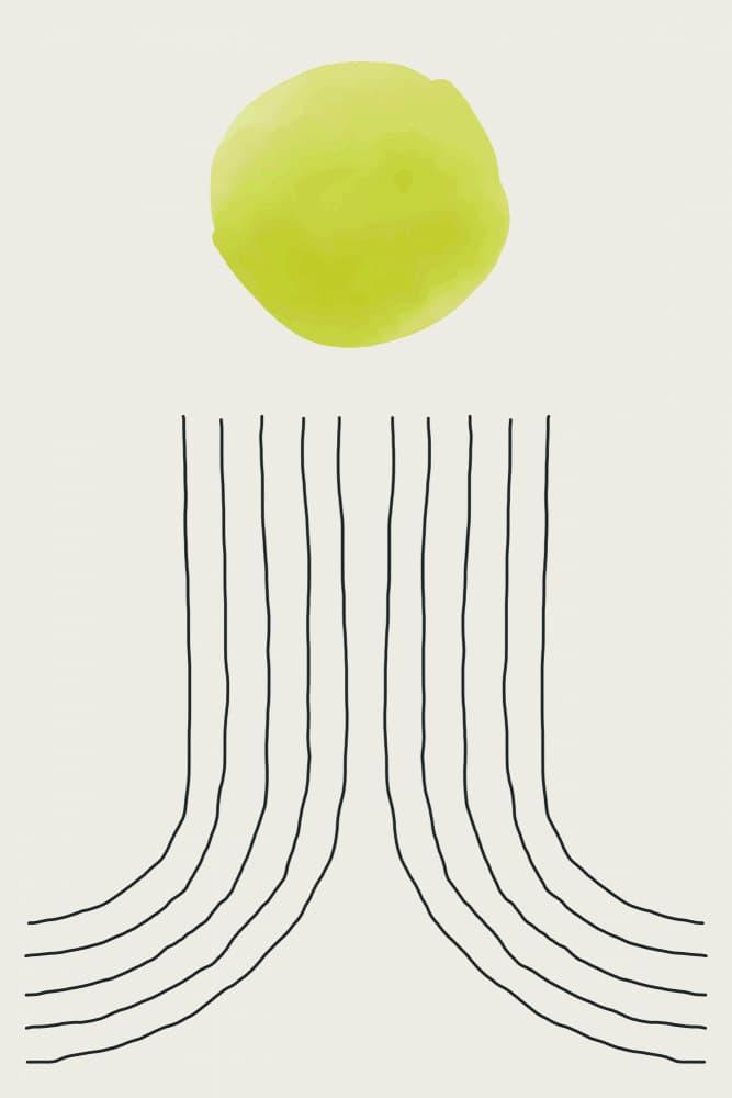 Abstract Green Circle Lines by jay stanley — canvas wall art