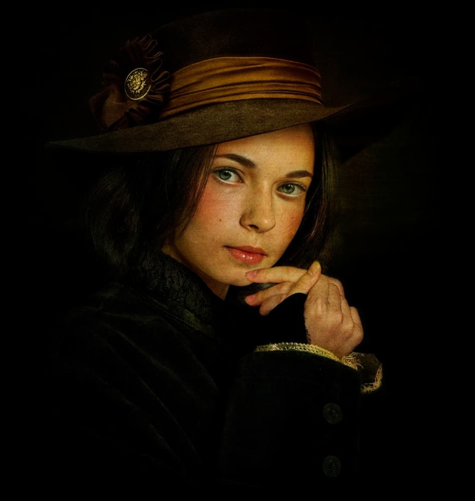 Elegant Woman in Hat by Svetlana Melik-Nubarova — canvas wall art