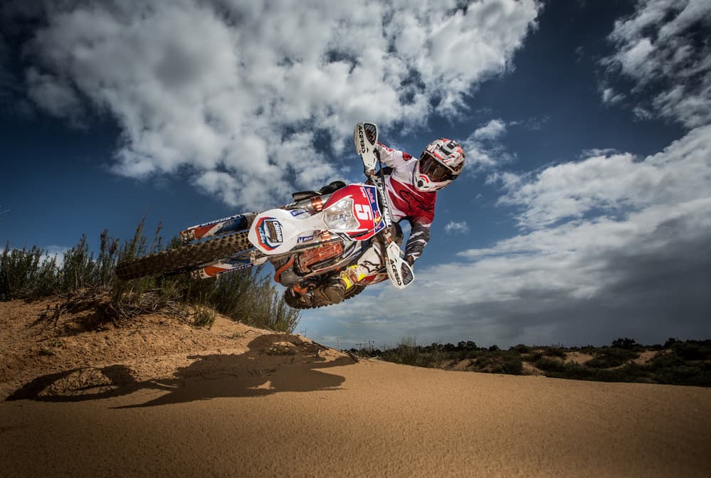 Motocross Rider Airborne by Nir Amos — canvas wall art