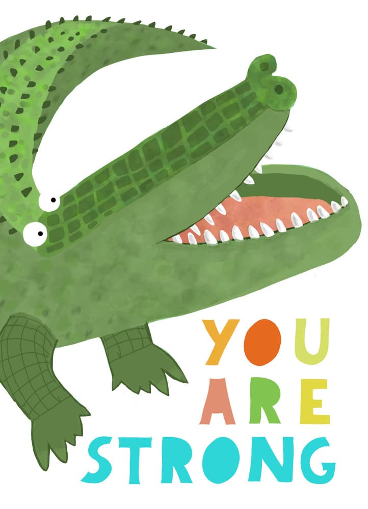 You Are Strong Crocodile by Carla Daly — canvas wall art