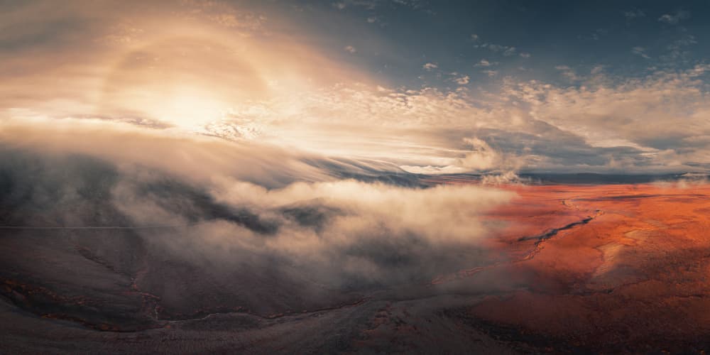 Red Valley Cloudscape Glow by Willa Wei — canvas wall art