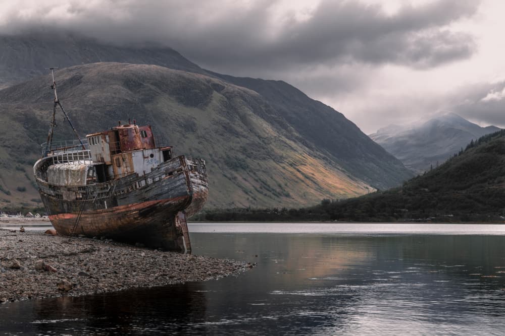 Highland Shipwreck Scene by Tom Vinken — canvas wall art