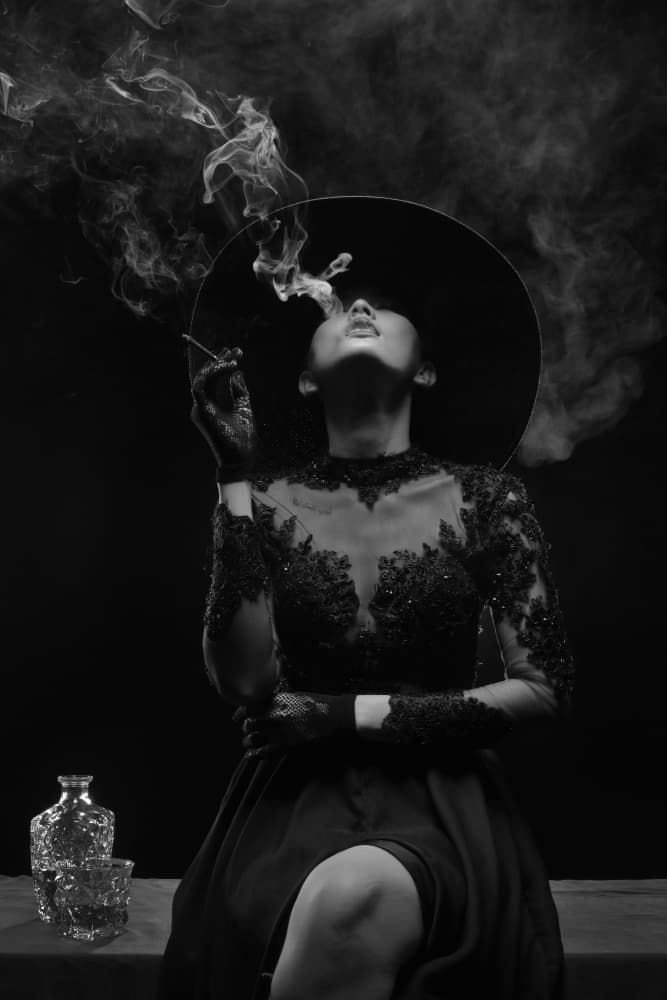 Elegant Smoke Portrait by Rawisyah Aditya — canvas wall art