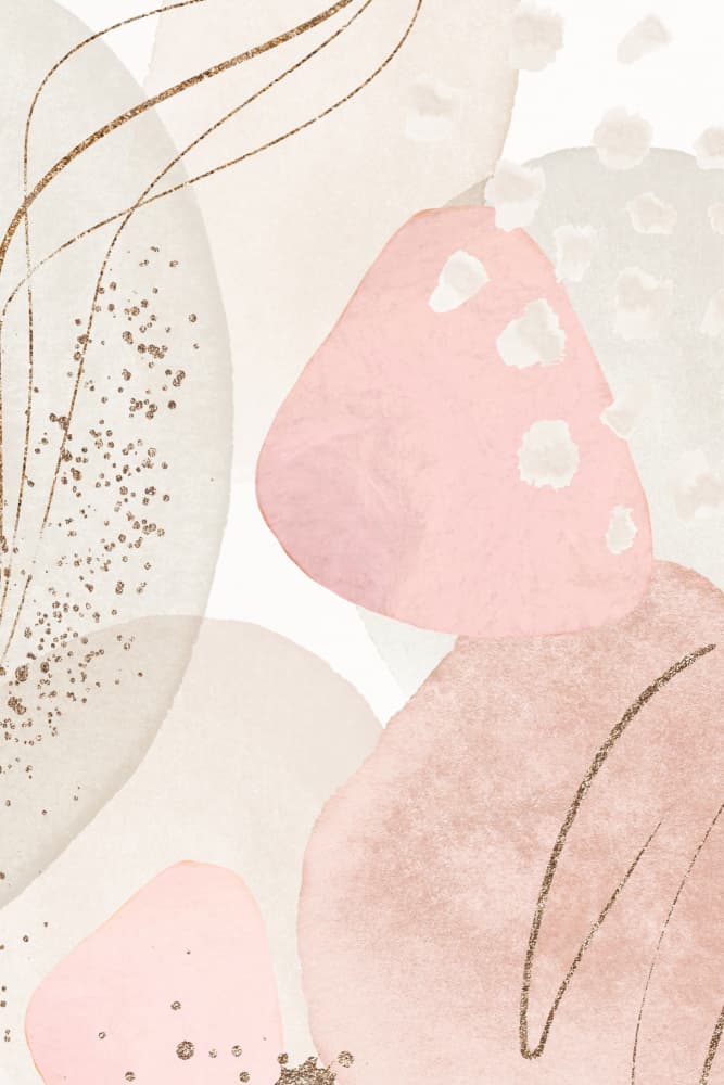 Blush Gold Abstract Shapes by Sally Ann Moss — canvas wall art