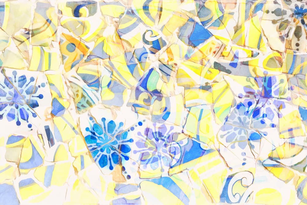 Vibrant Tile Mosaic by amini54 — canvas wall art