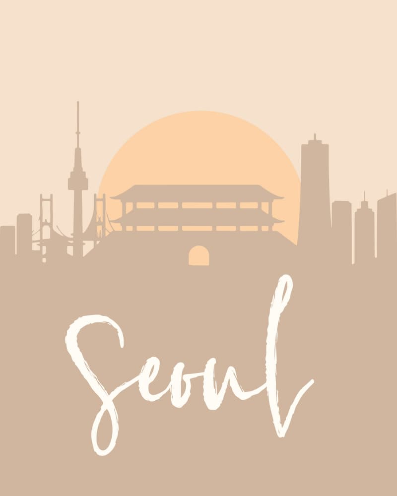 Seoul City Skyline by Emiliano Deificus — canvas wall art