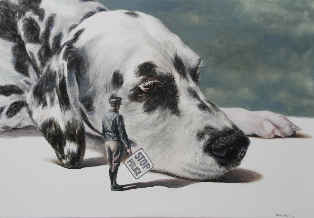 Stop Police Dog by Rudolf Kosow — canvas wall art