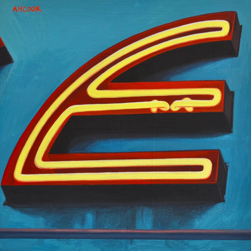 Retro Neon E by Amanda Hope Cook — canvas wall art