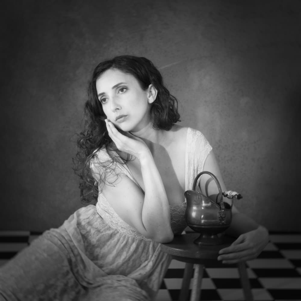 Quiet Pensive Woman by Mel Brackstone — canvas wall art