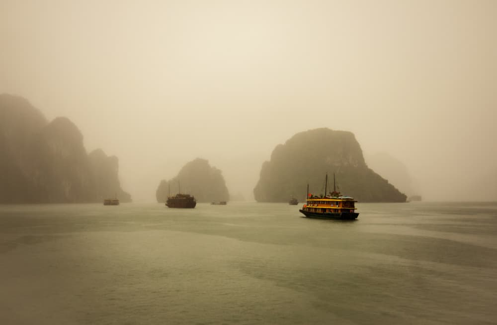 Misty Ha Long Bay by ManginiPhotography — canvas wall art