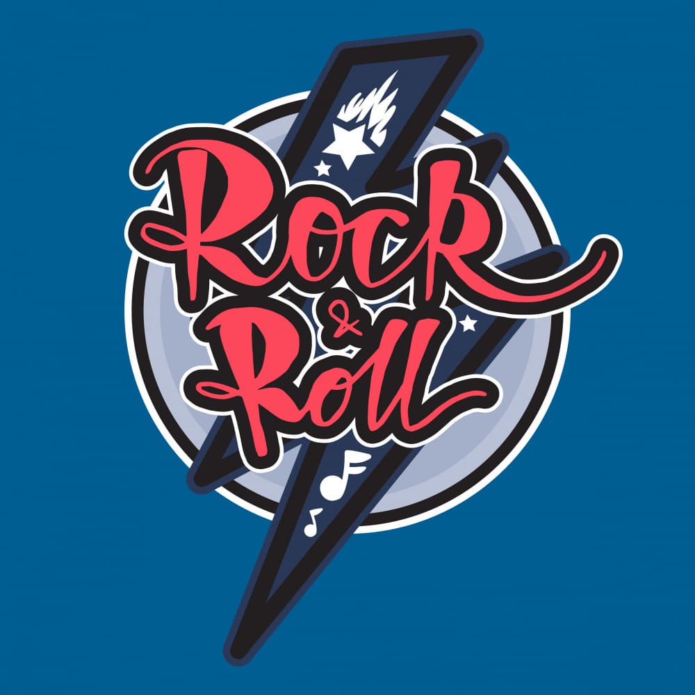 Rock & Roll Lightning by Marika Barsrsind — canvas wall art