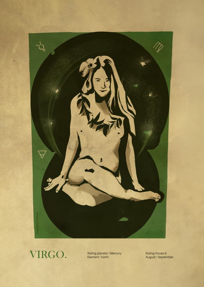 Virgo Zodiac Woman by Dion Gem — canvas wall art