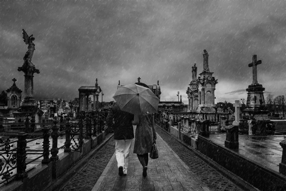 Rainy Cemetery Walk by Jose C. Lobato — canvas wall art