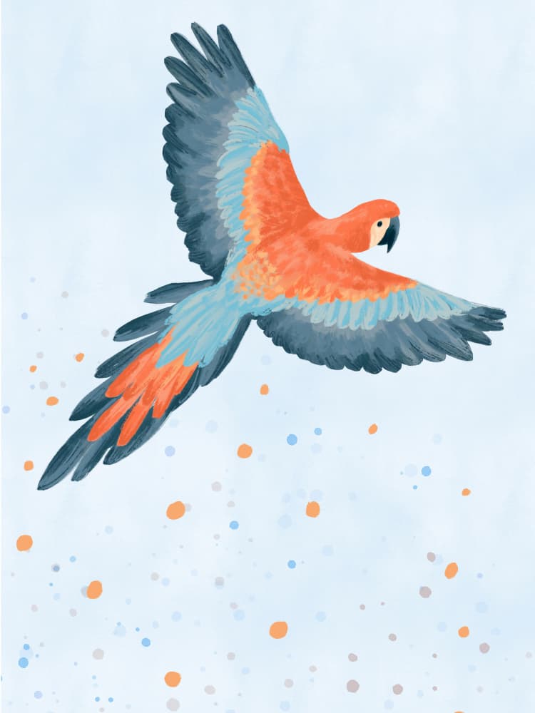 Fly With Me (blue) by Goed Blauw — canvas wall art