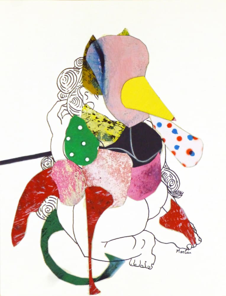 Playful Figure Collage by Pascal Marlin — canvas wall art