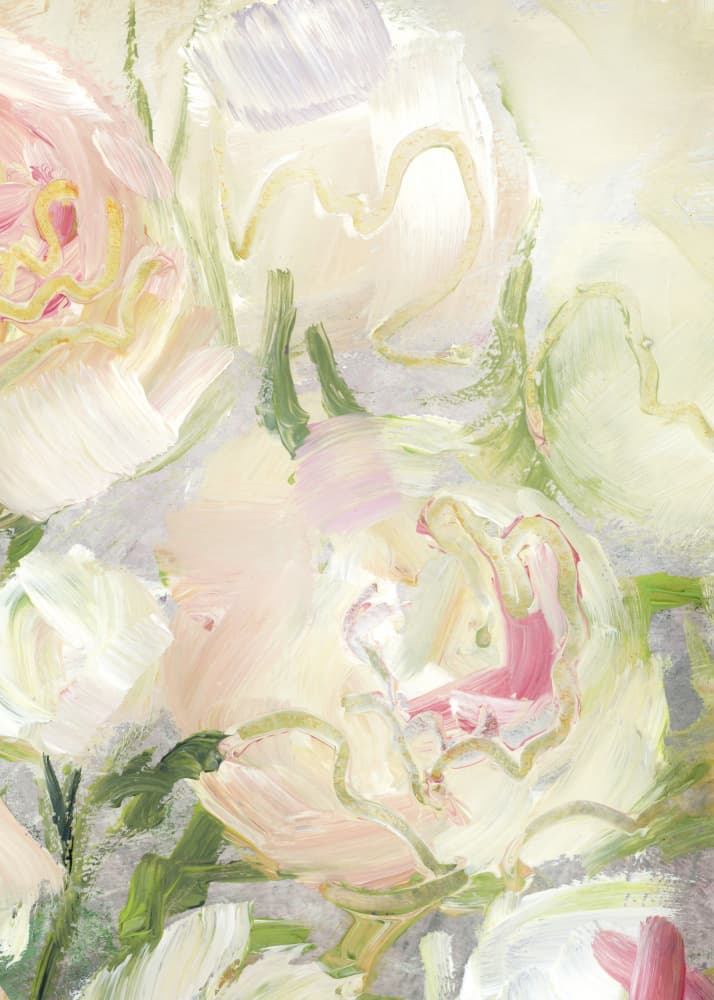Creamy Pink Flowers by Rosana Laiz Blursbyai — canvas wall art