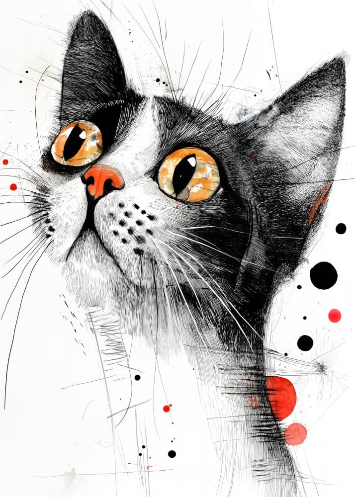 Curious Cat Gaze by Justyna Jaszke — canvas wall art
