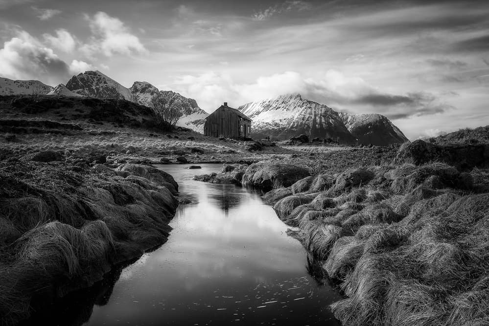 Mountain Stream Cabin by Daniel Gastager — canvas wall art