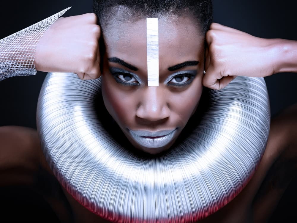 Strong Futuristic Woman by Simone Conti — canvas wall art