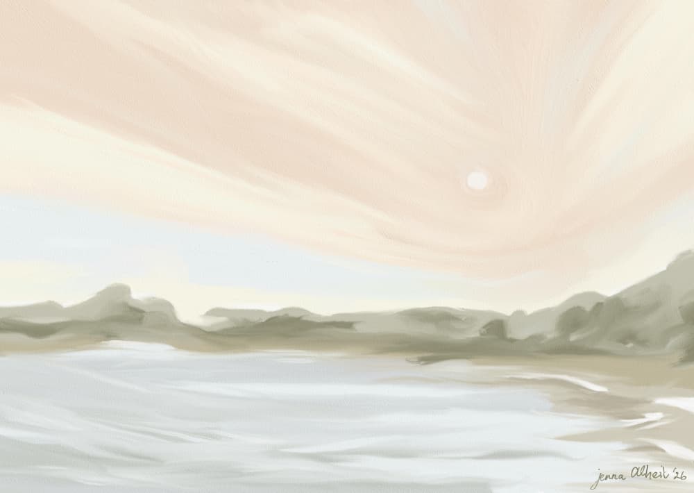 Calm Horizon Glow by Jenna Alheit — canvas wall art