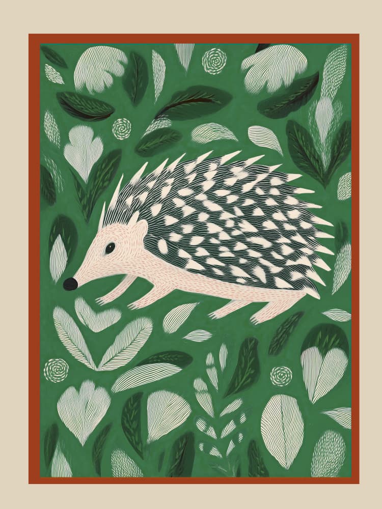 Cute Forest Hedgehog by City Art — canvas wall art