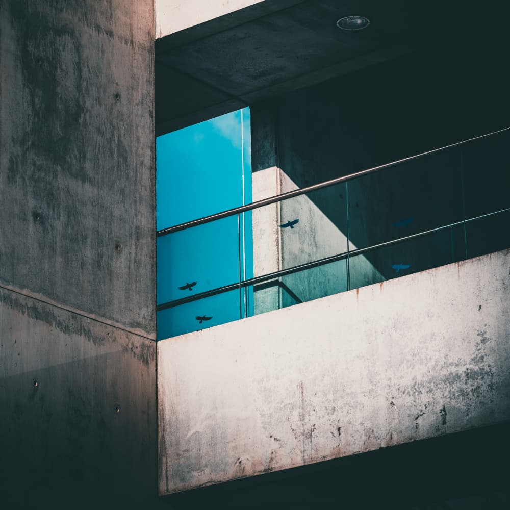Modern Concrete Blue Reflection by Stefan Buder — canvas wall art