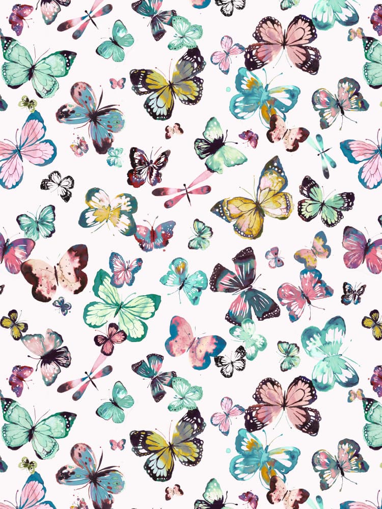 Flying Watercolor Butterflies by Ninola Design — canvas wall art