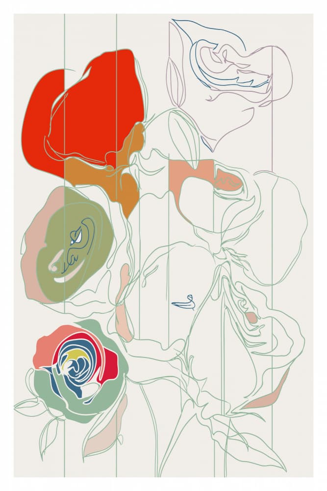 Colorful Abstract Roses by casa cartissi — canvas wall art