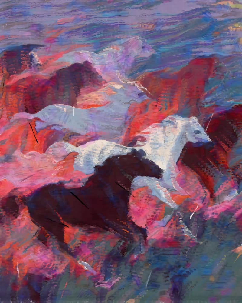 Vibrant Running Horses