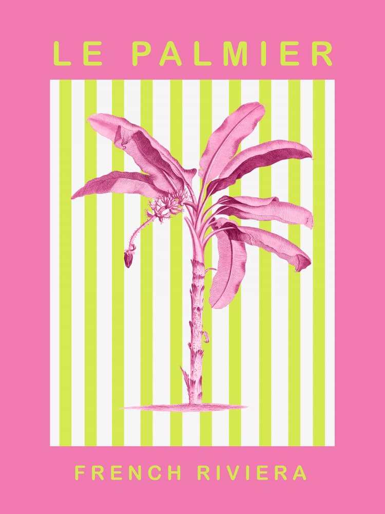 Pink Palm French Riviera by Talitha McQueen — canvas wall art