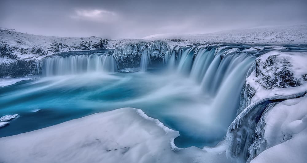 Icy Blue Waterfall by Judith Kuhn — canvas wall art