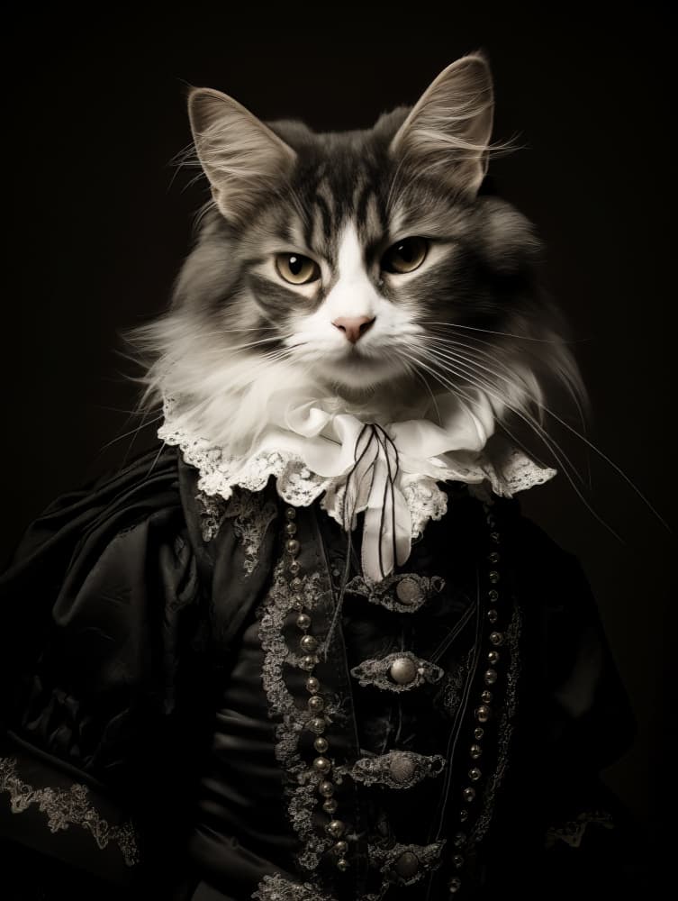 Regal Cat Portrait by Bilge Paksoylu — canvas wall art