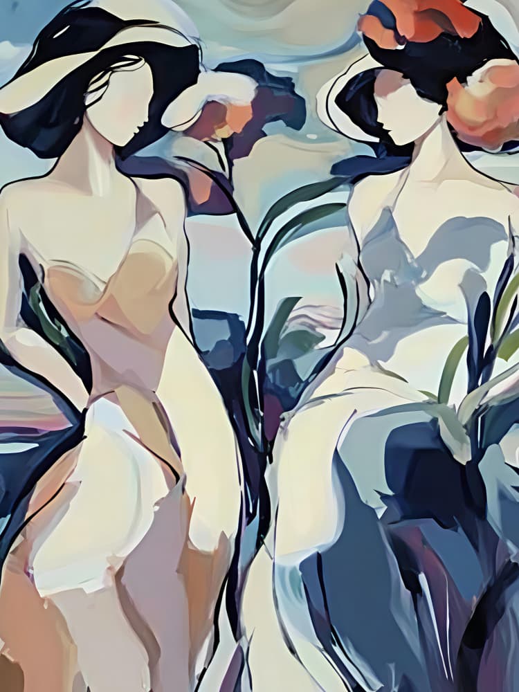 Stylish Garden Ladies by Avanesova Elena — canvas wall art