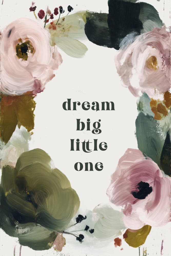 Dreambig(flowery) by Treechild — canvas wall art